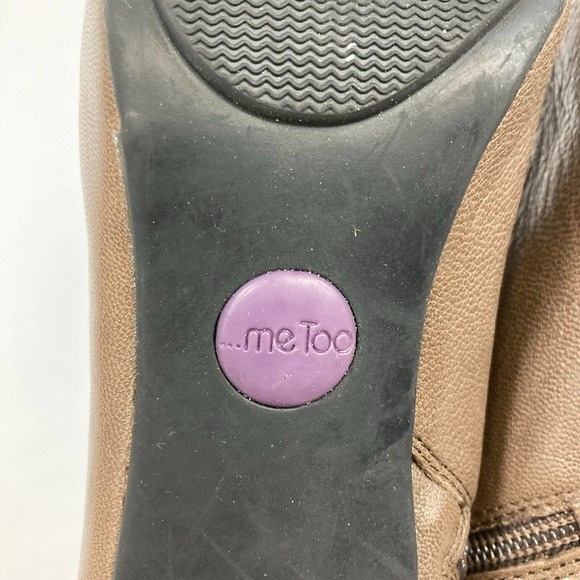 Me Too Boots Womens Sz 7.5 Brown Leather Stiletto‎ Heel Megan Ankle Zip Comfort - Picture 6 of 8